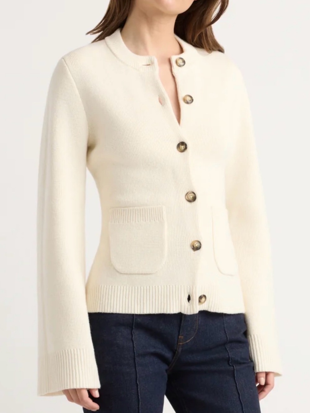 Modern Citizen Eames Organic Cotton-Wool Button Cardigan M
